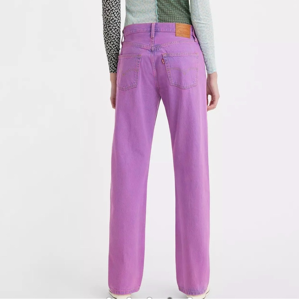 NWT Levi’s 501®  Denim Jeans Iris High Rise Straight Leg Orchid Purple - Size 27 - Picture 3 of 5